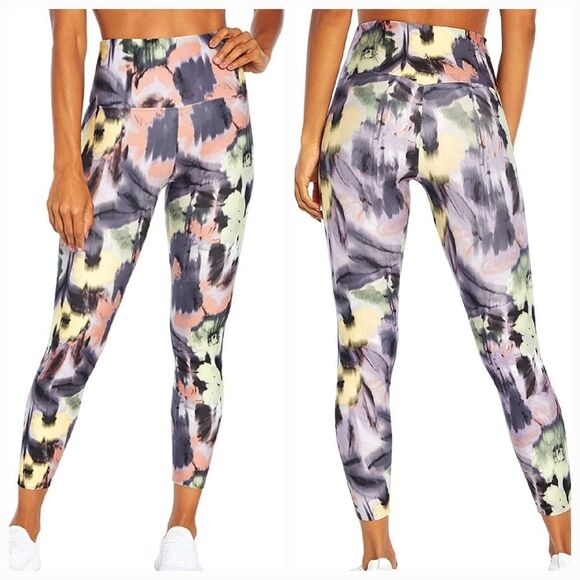 ☔️🔸️Bally Floral Print "Kayla Chalk Violet" High Waist Athletic Pants Medium - Picture 1 of 11